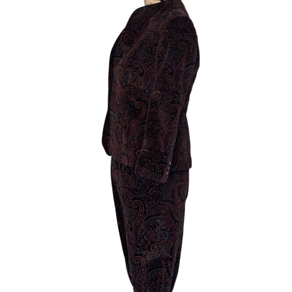 Dark Purple Vintage Paisley Handmade Knickerbocker Two Piece Set Size XS/S - Picture 3 of 7